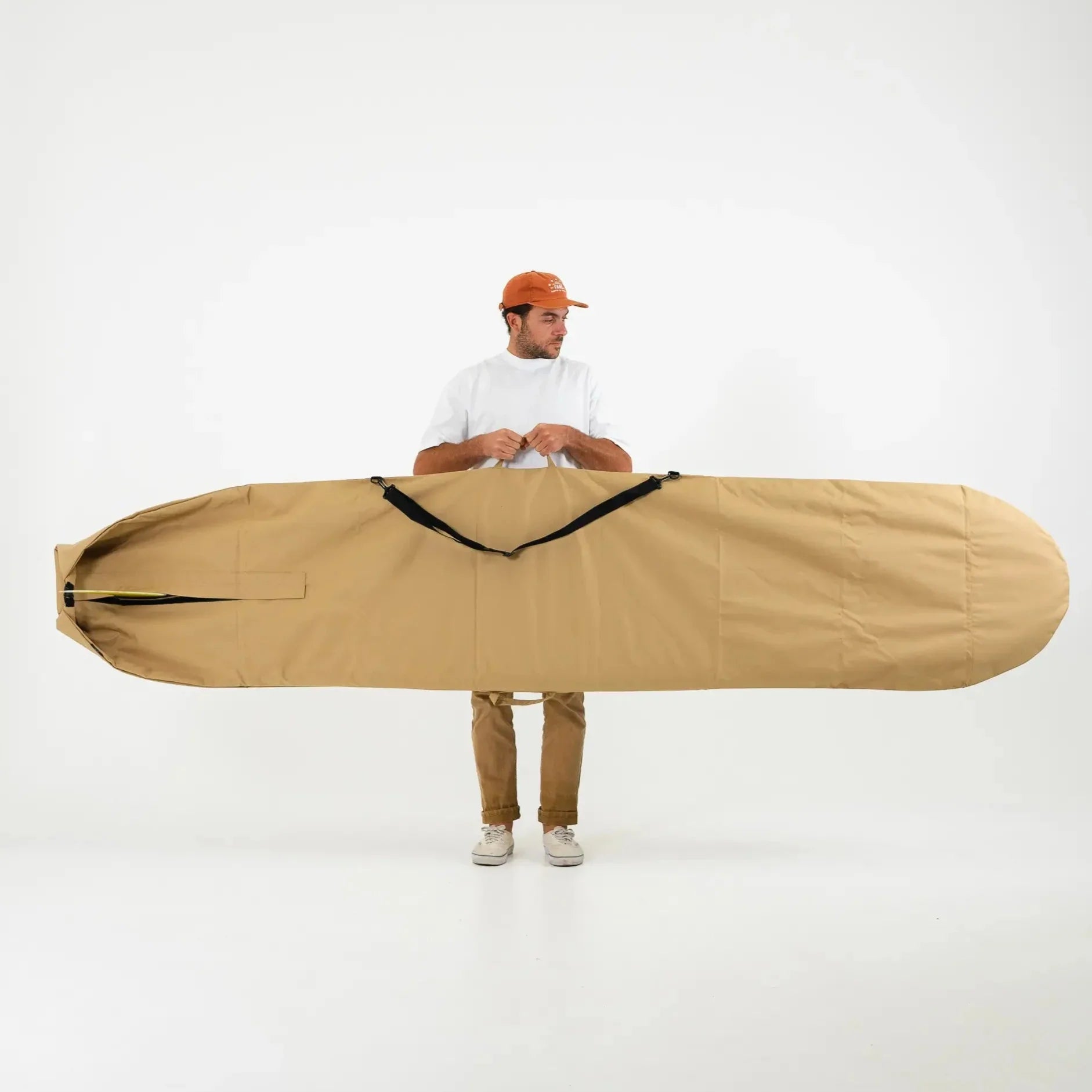FARO Adjustable Canvas Surfboard Bag (tan color)