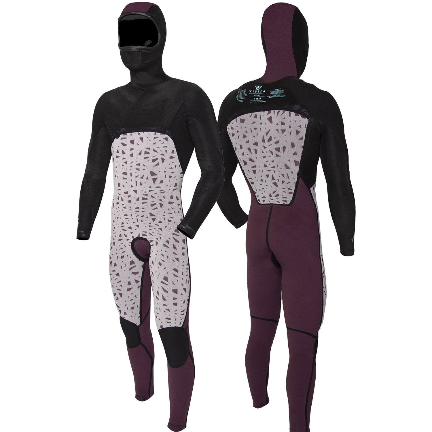 7 Seas 5-4-3 Full Hooded Chest Zip Wetsuit