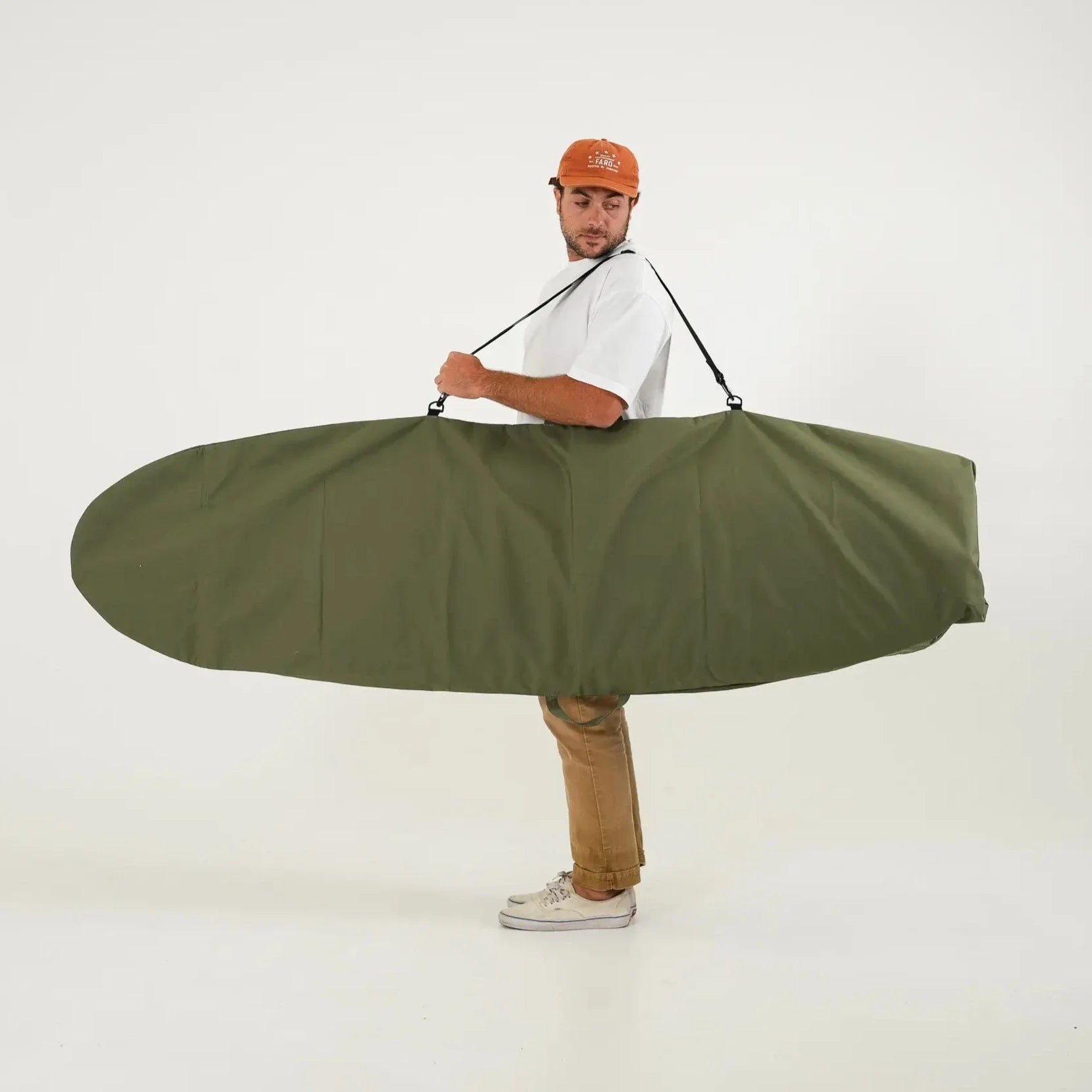 FARO Adjustable Canvas Surfboard Bag (olive color)