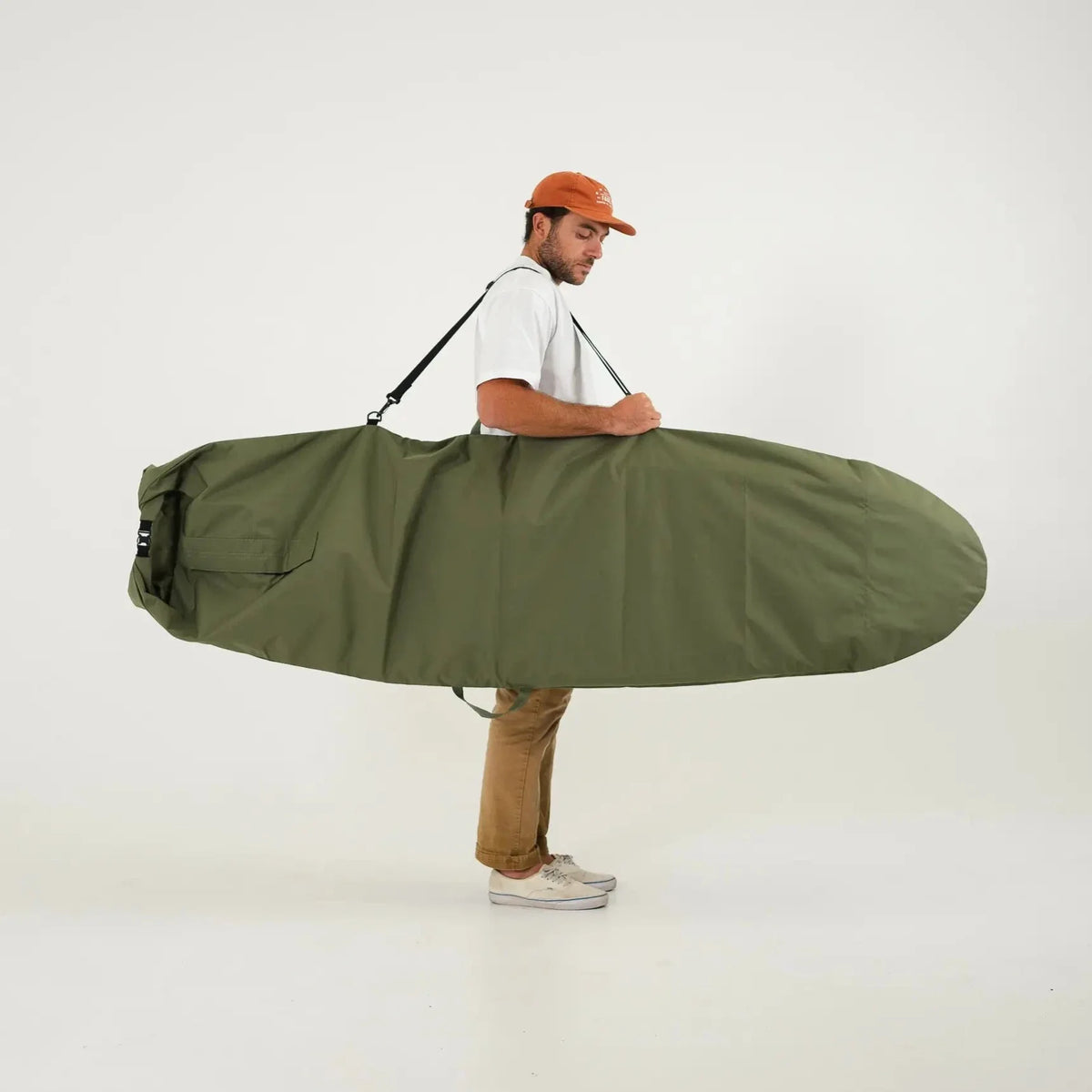 FARO Adjustable Canvas Surfboard Bag (olive color)