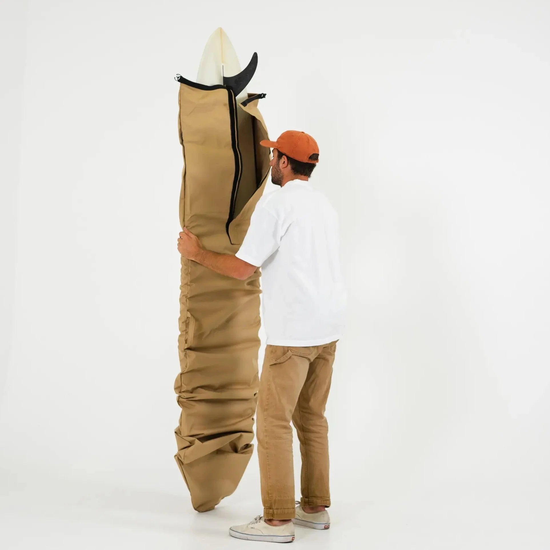 FARO Adjustable Canvas Surfboard Bag (tan color)