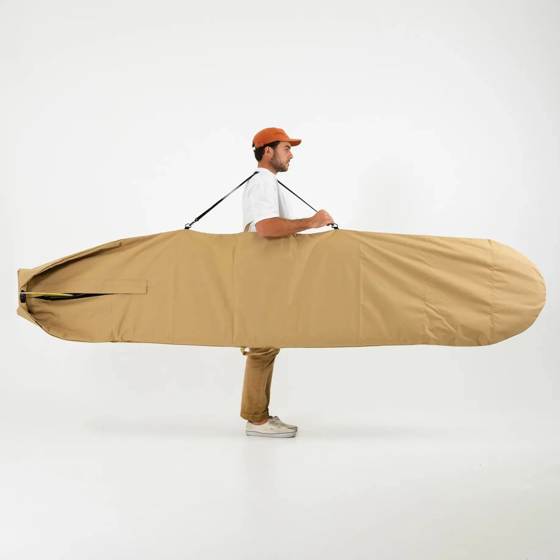 FARO Adjustable Canvas Surfboard Bag (tan color)