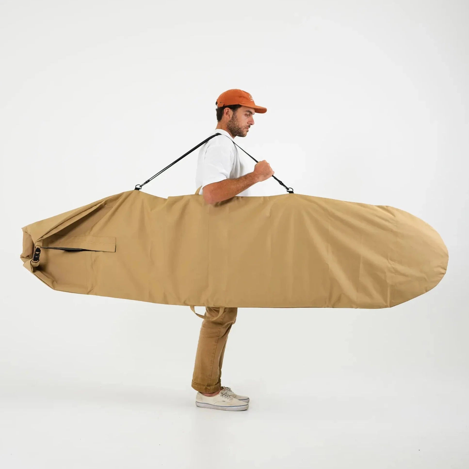 FARO Adjustable Canvas Surfboard Bag (tan color)