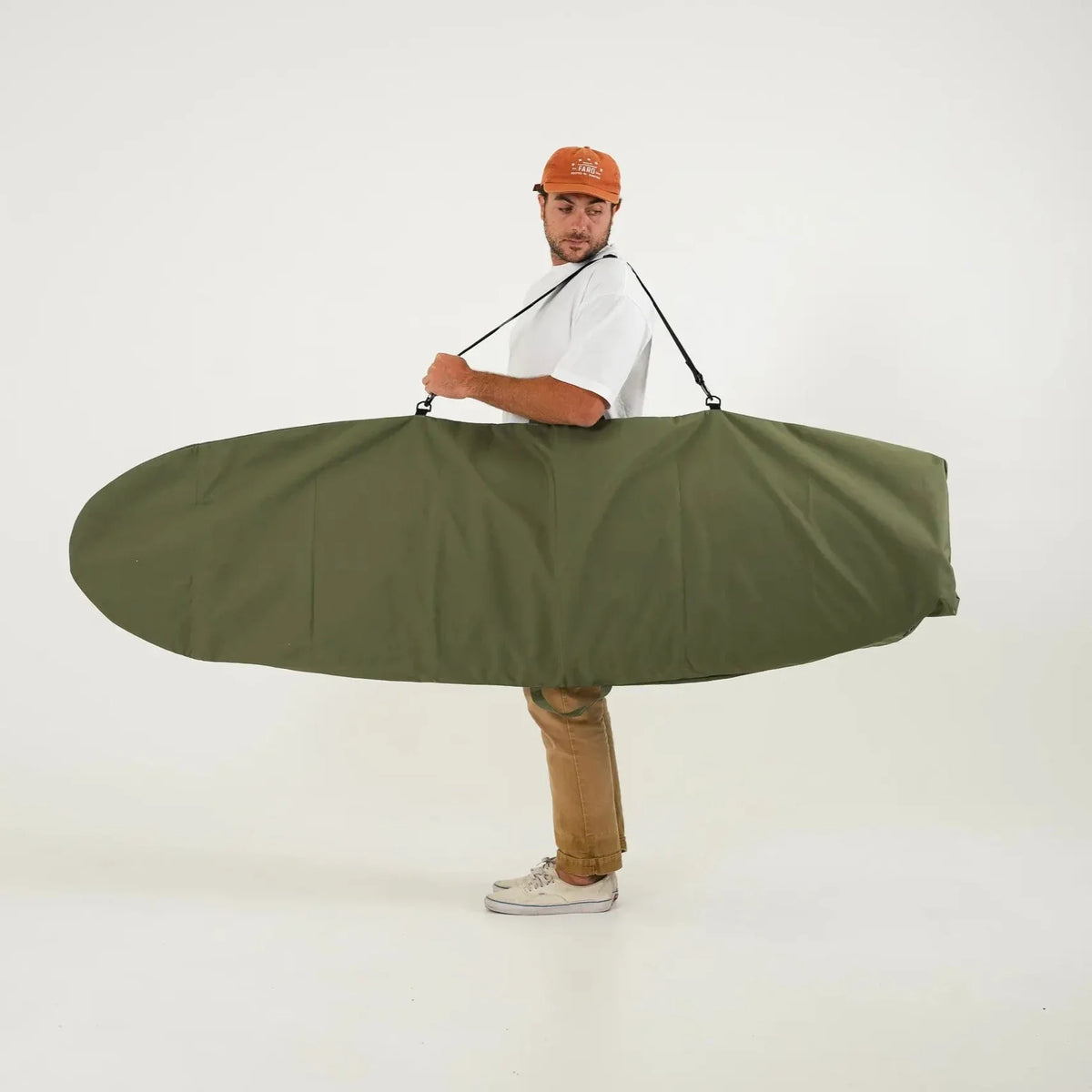 FARO Adjustable Canvas Surfboard Bag (olive color)