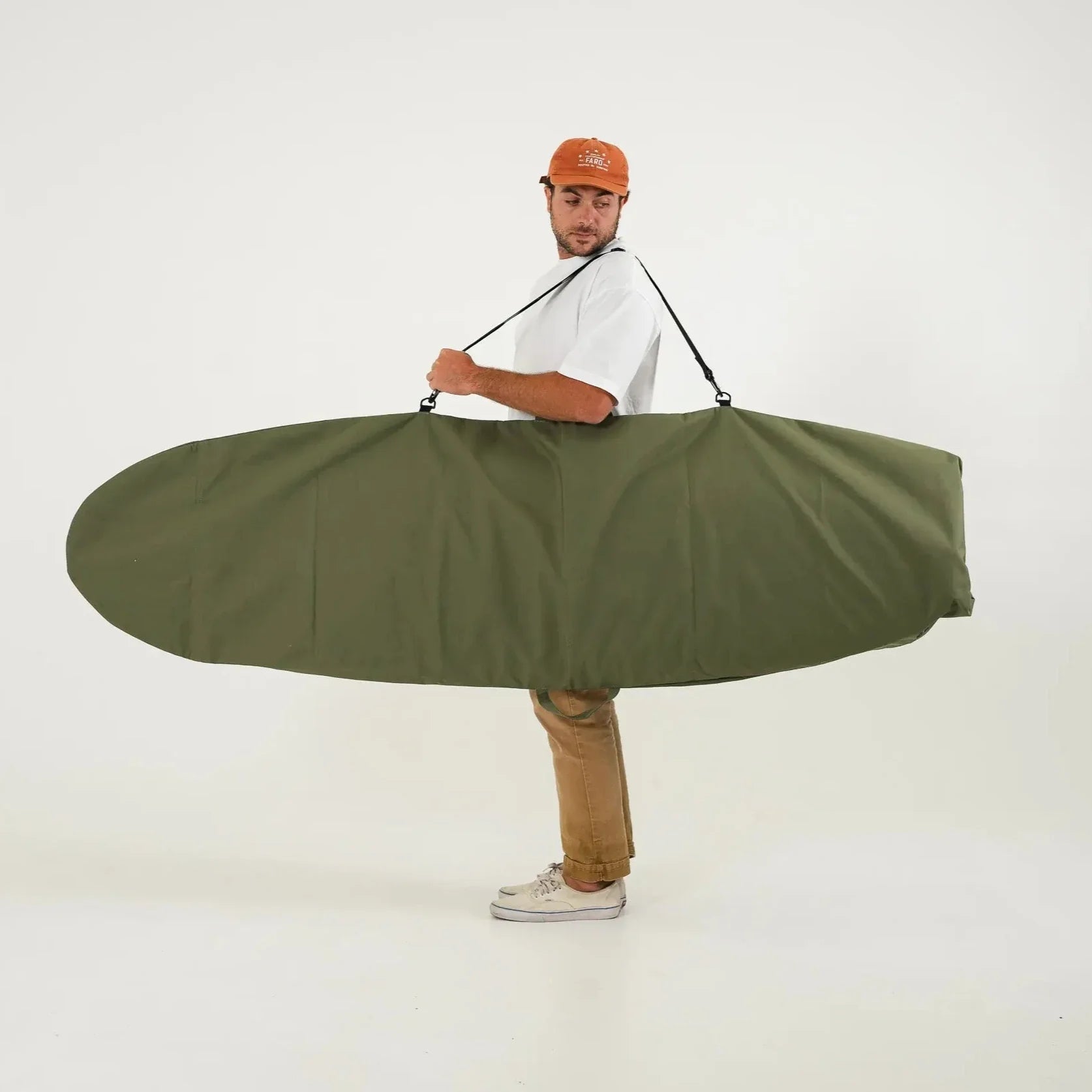 FARO Adjustable Canvas Surfboard Bag (olive color)