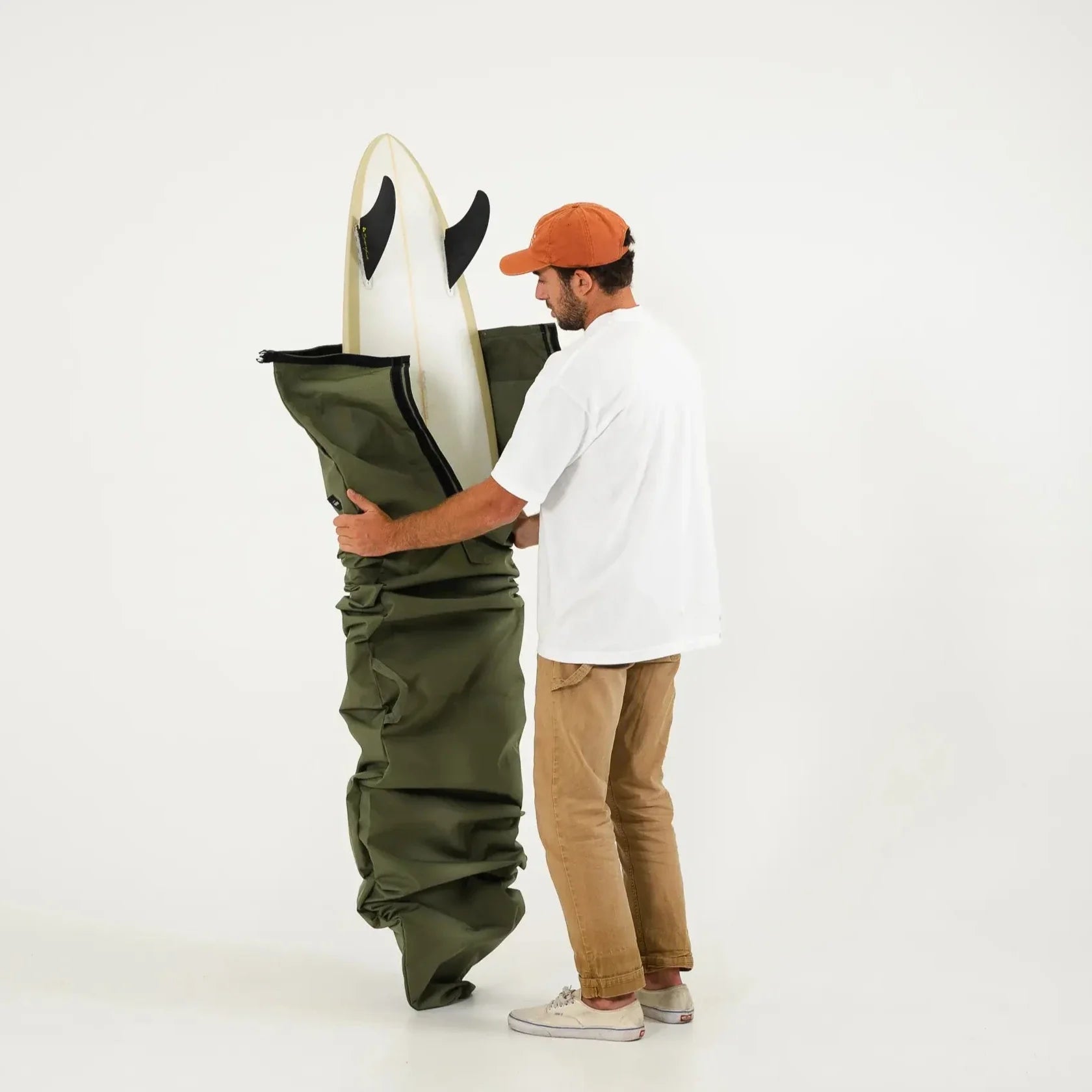 FARO Adjustable Canvas Surfboard Bag (olive color)