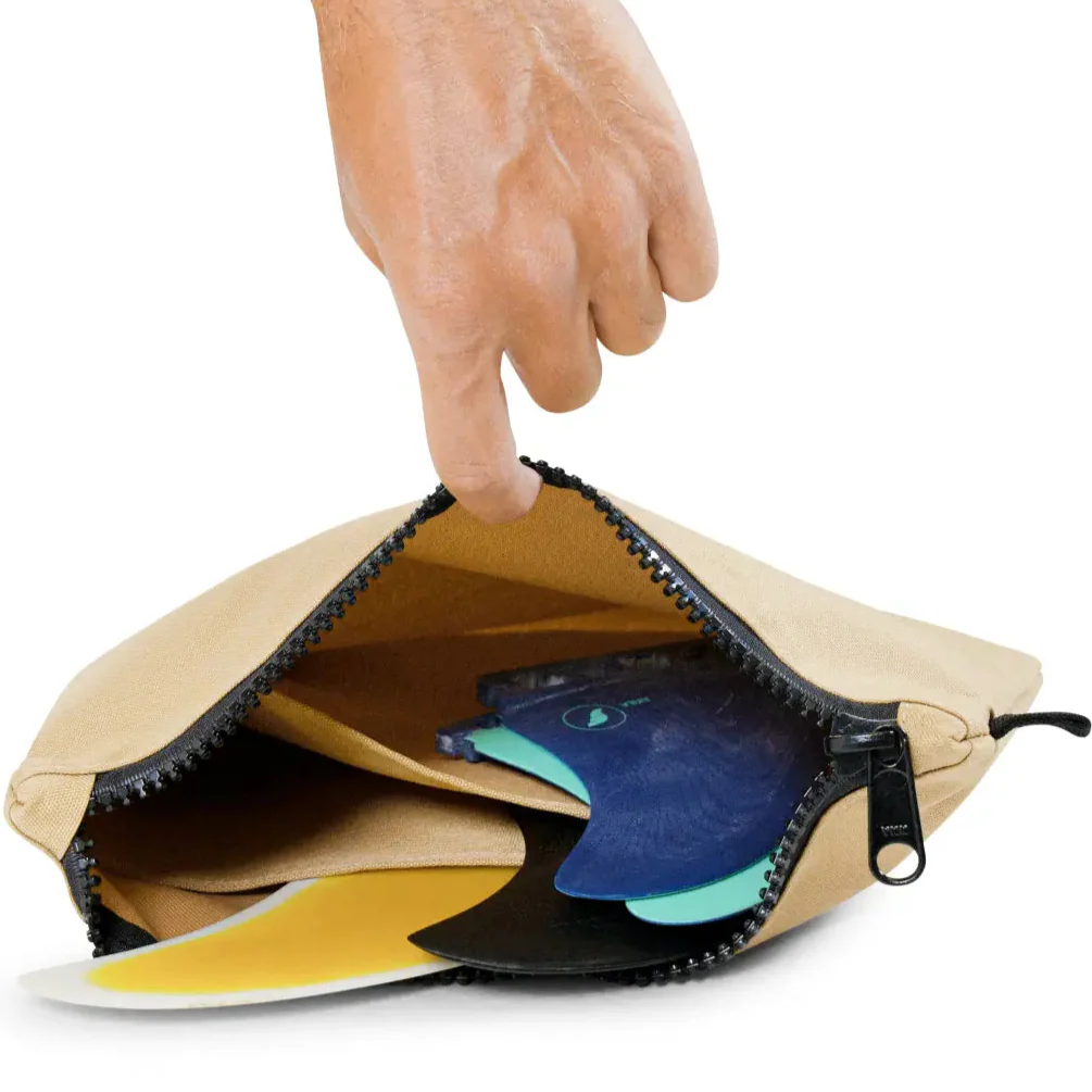 FARO Surfboard Fin Wallet Fin Case (tan color)
