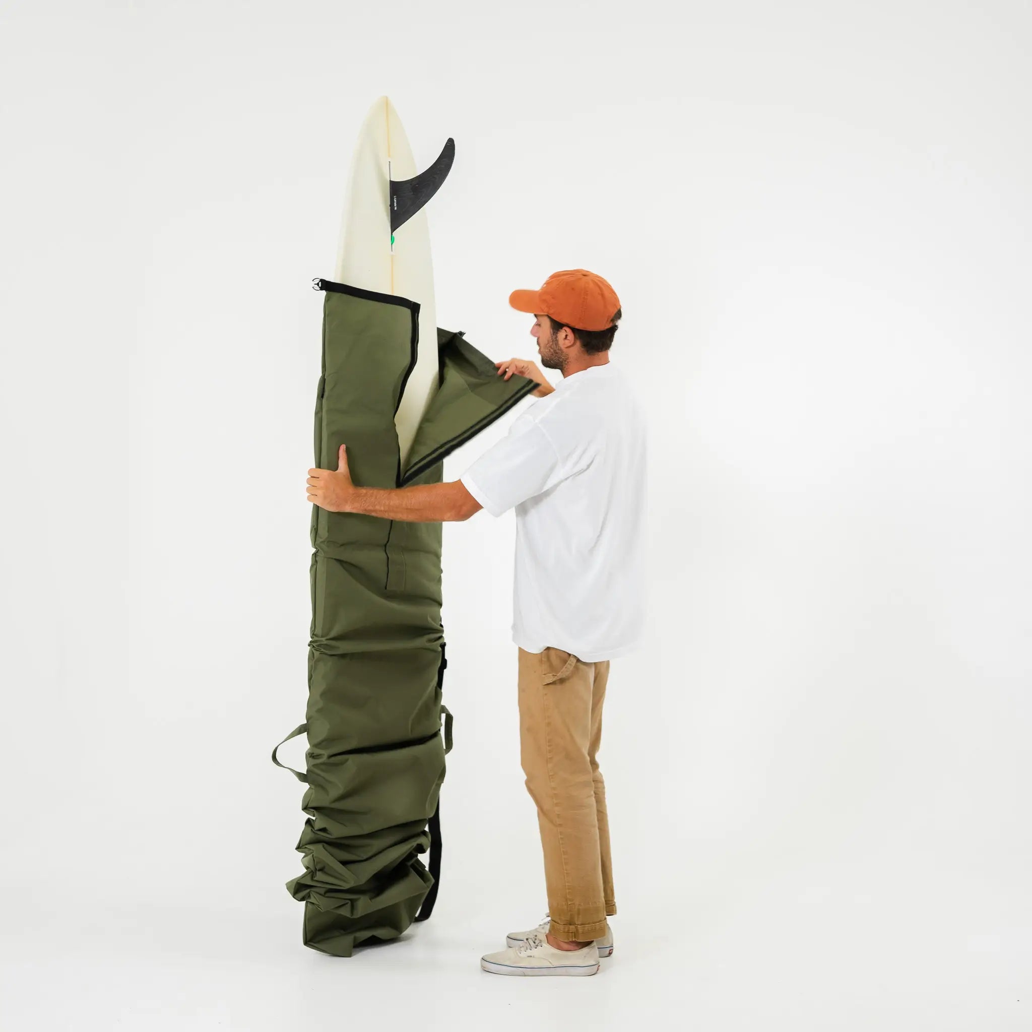 FARO Adjustable Canvas Surfboard Bag (olive color)