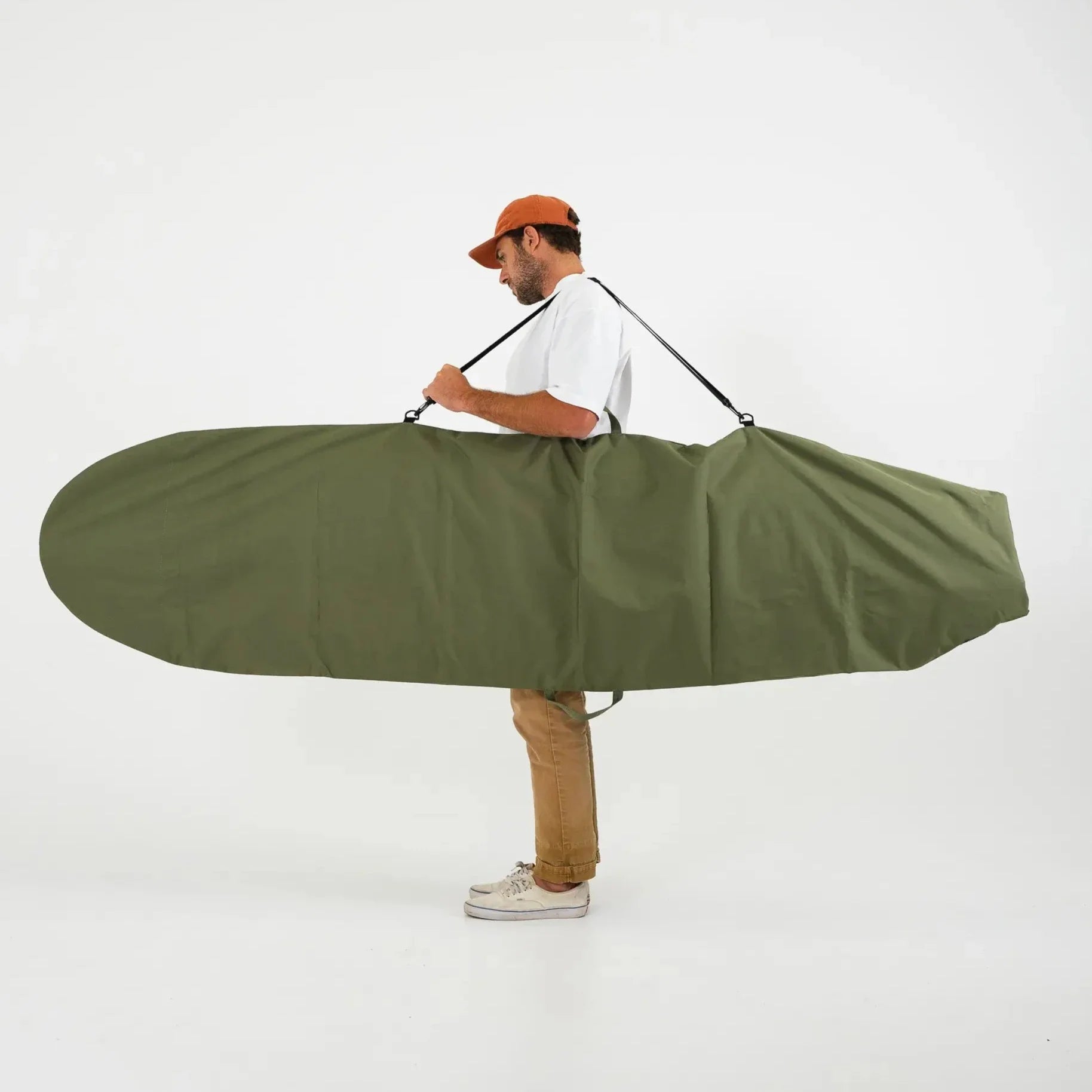 FARO Adjustable Canvas Surfboard Bag (olive color)