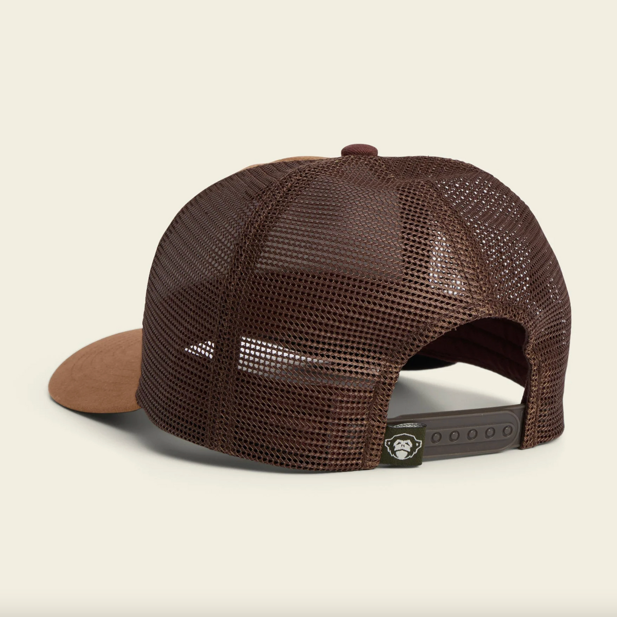 Brown mesh cap on a beige background