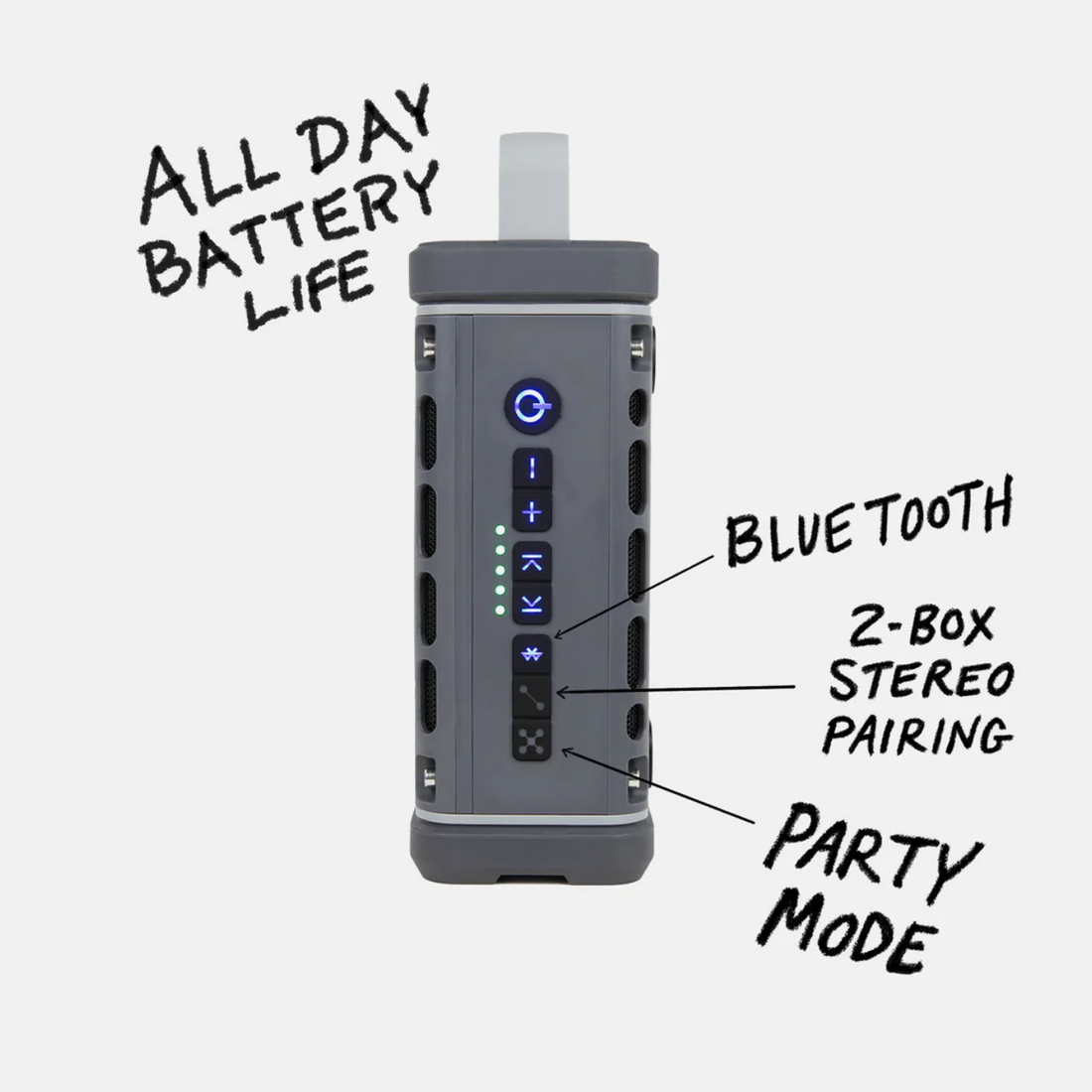 Turtle Beach speaker with dimensions and weight information on a white background