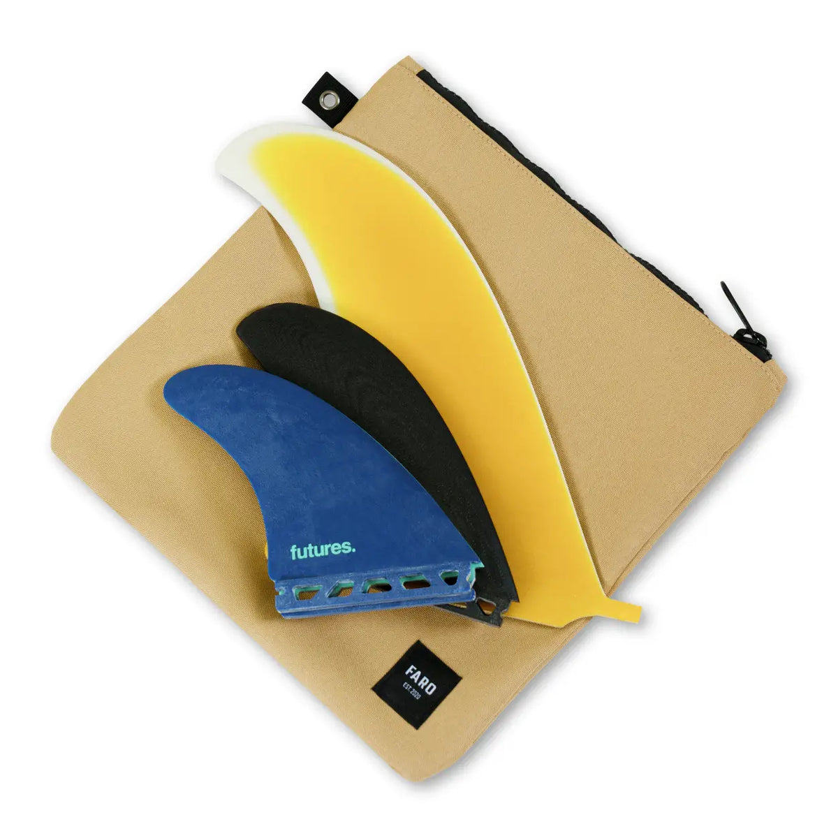 FARO Surfboard Fin Wallet Fin Case (tan color)