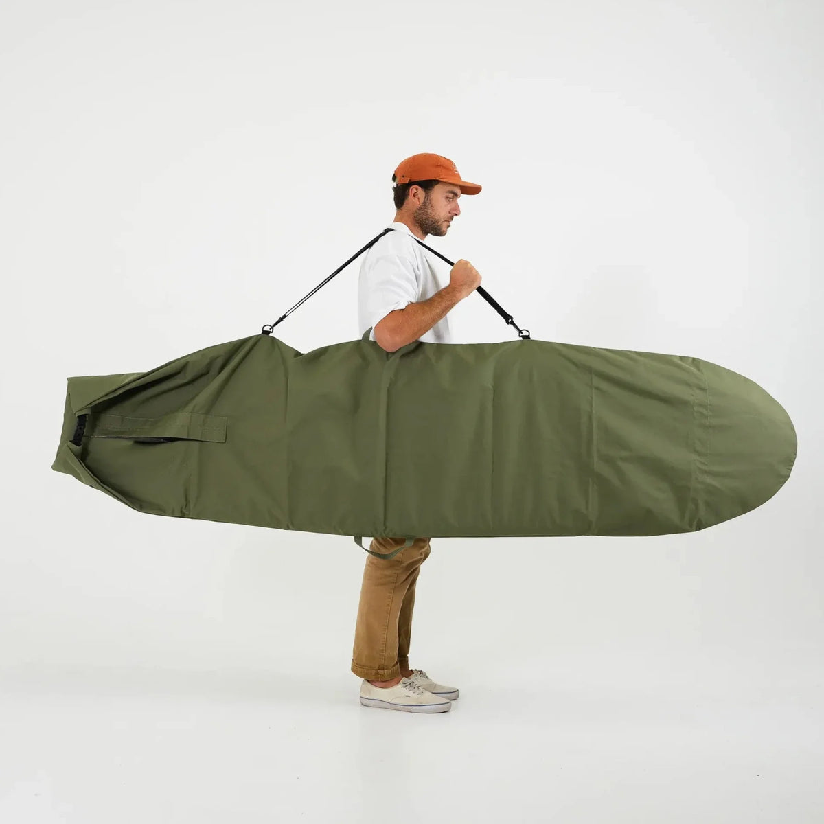 FARO Adjustable Canvas Surfboard Bag (olive color)