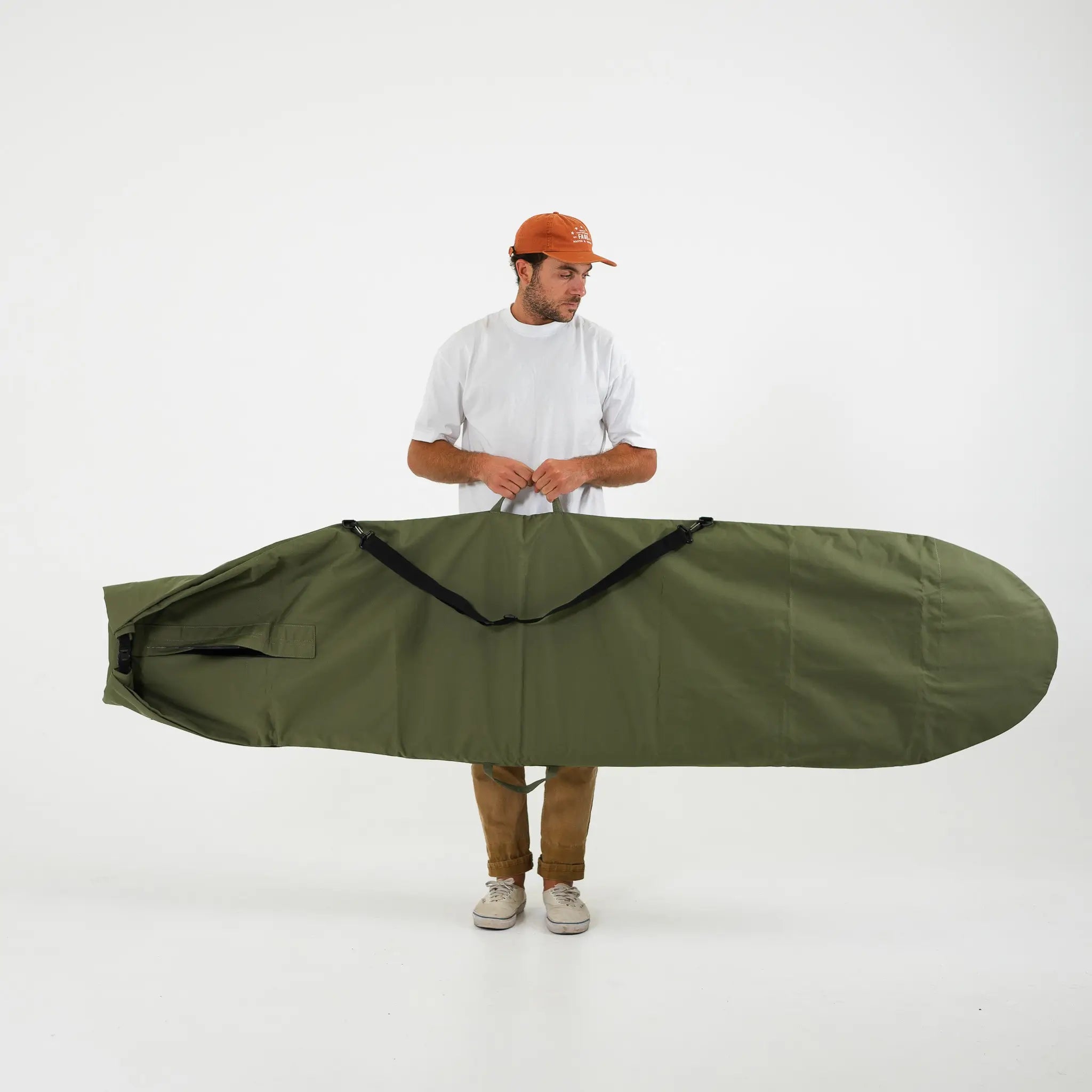 FARO Adjustable Canvas Surfboard Bag (olive color)
