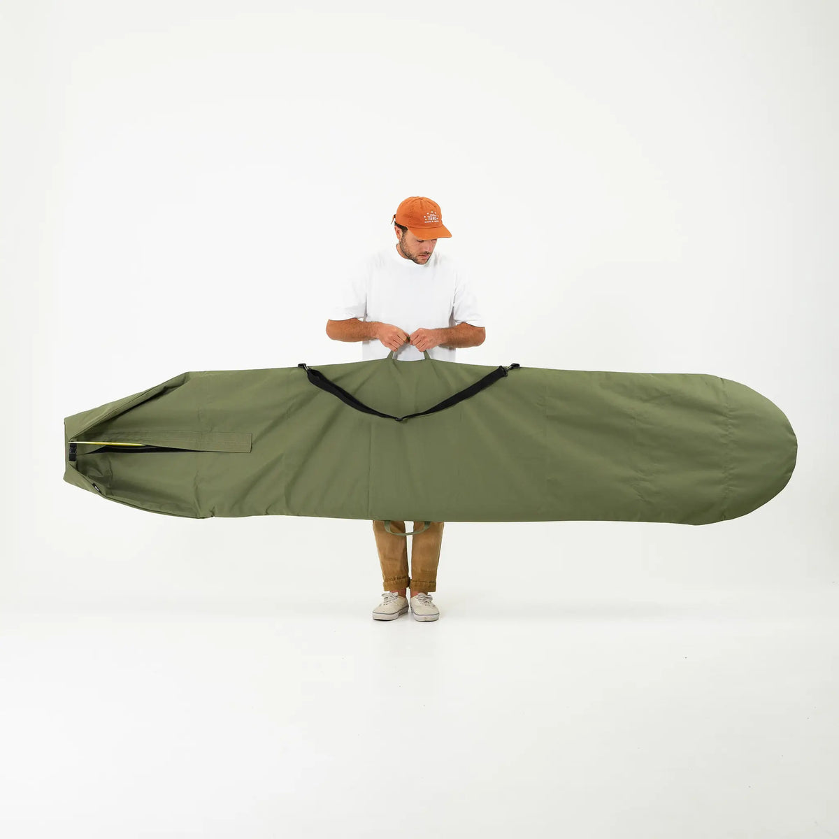 FARO Adjustable Canvas Surfboard Bag (olive color)
