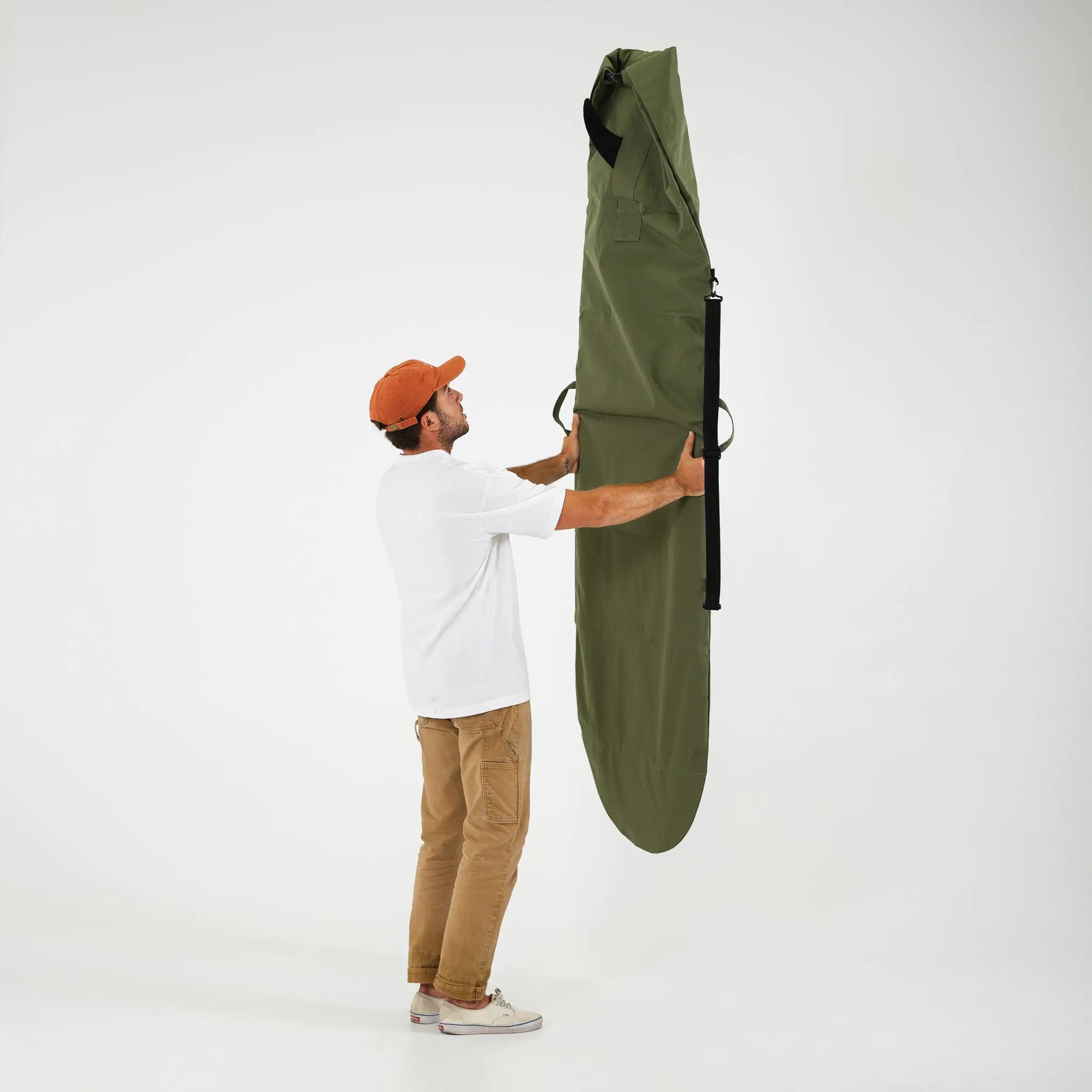 FARO Adjustable Canvas Surfboard Bag (olive color)