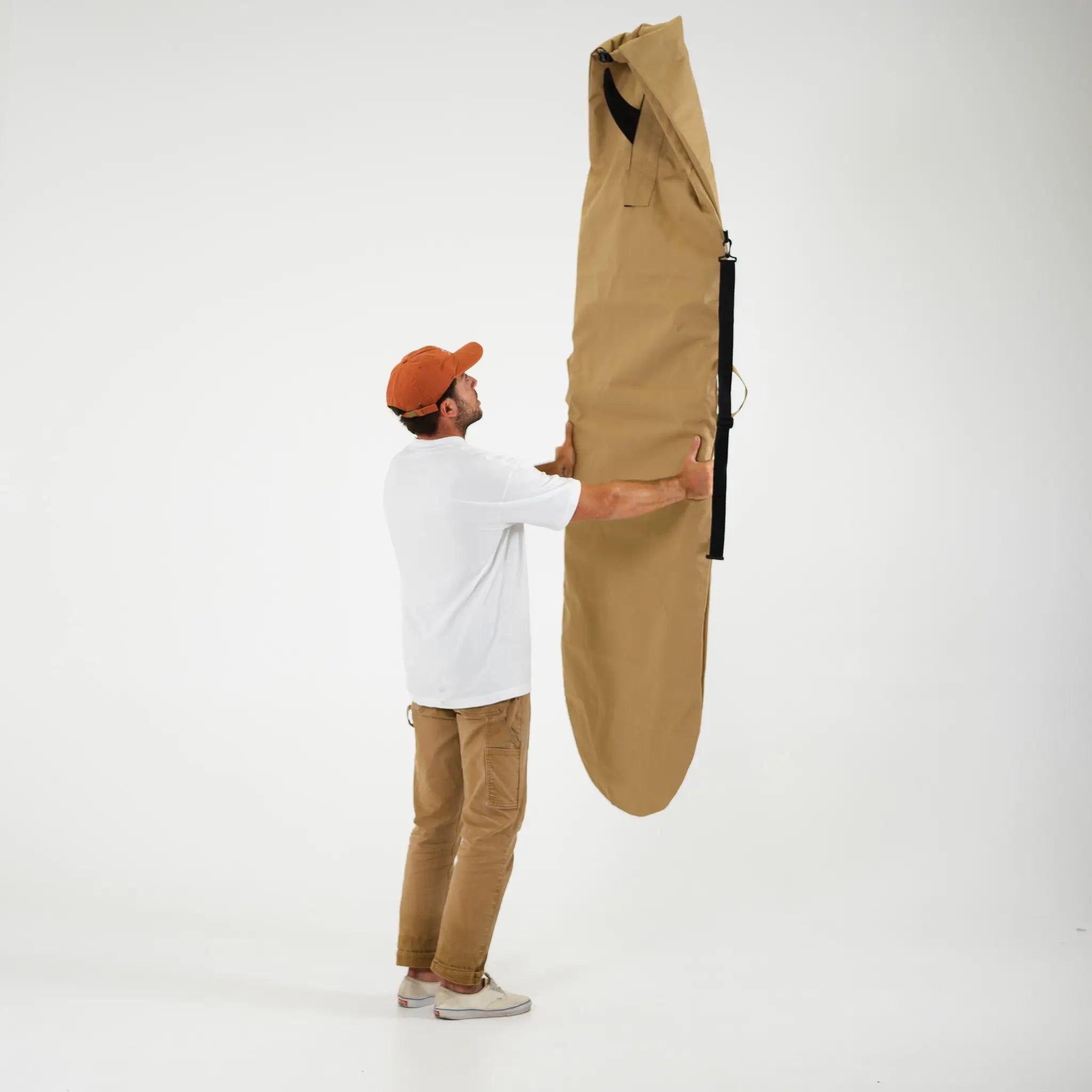 FARO Adjustable Canvas Surfboard Bag (tan color)