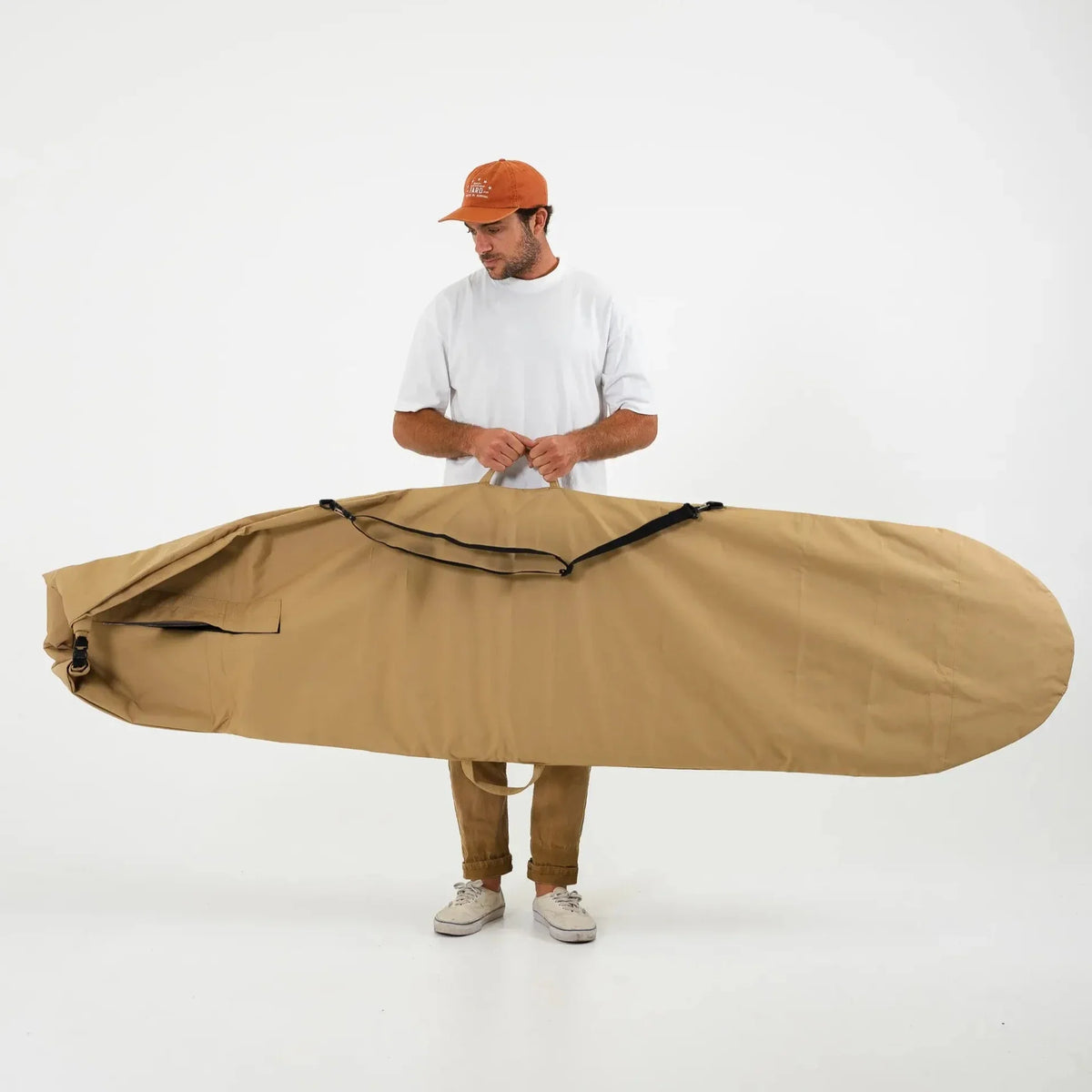 FARO Adjustable Canvas Surfboard Bag (tan color)
