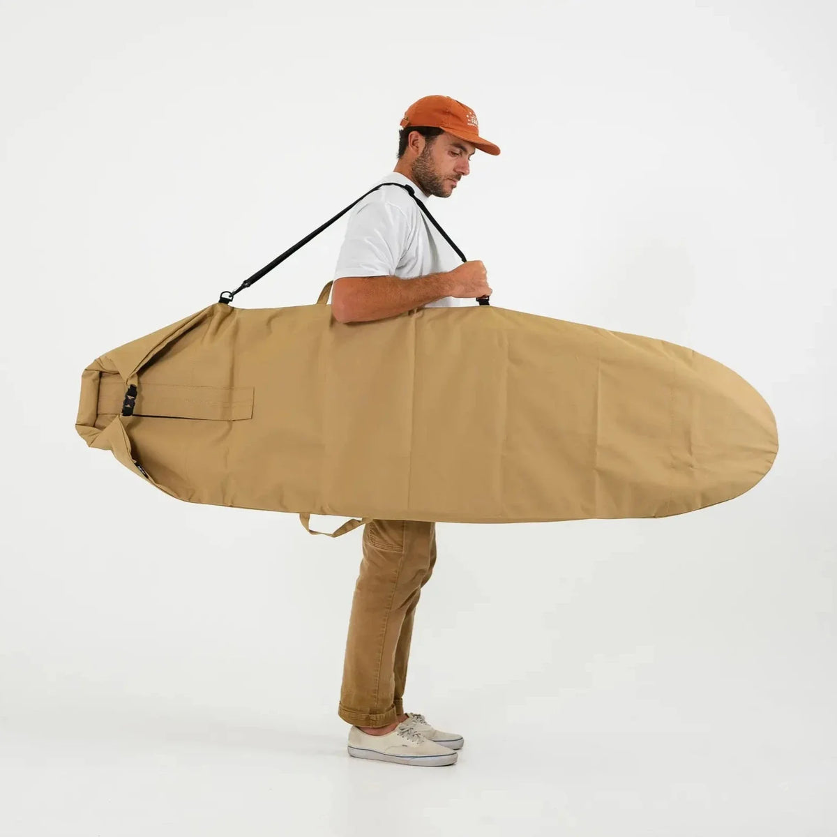FARO Adjustable Canvas Surfboard Bag (tan color)