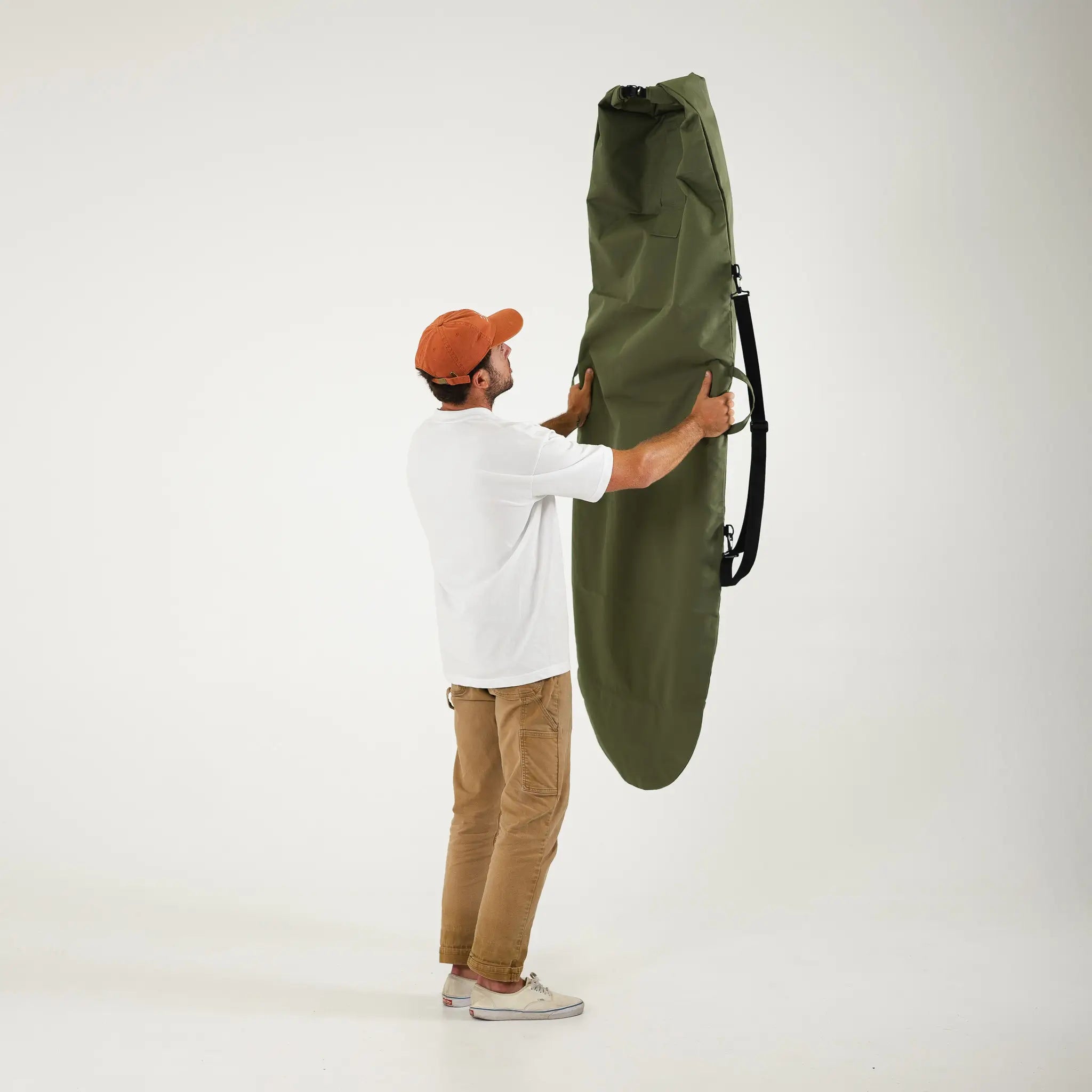 FARO Adjustable Canvas Surfboard Bag (olive color)