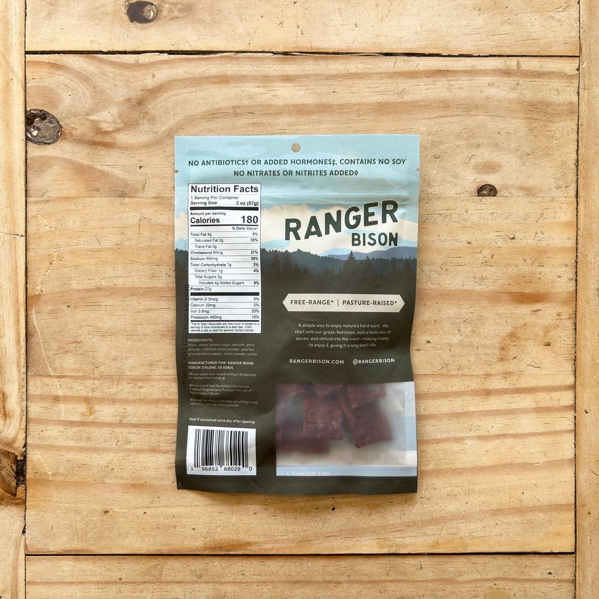 Hickory Smoked Bison Jerky (2 oz)