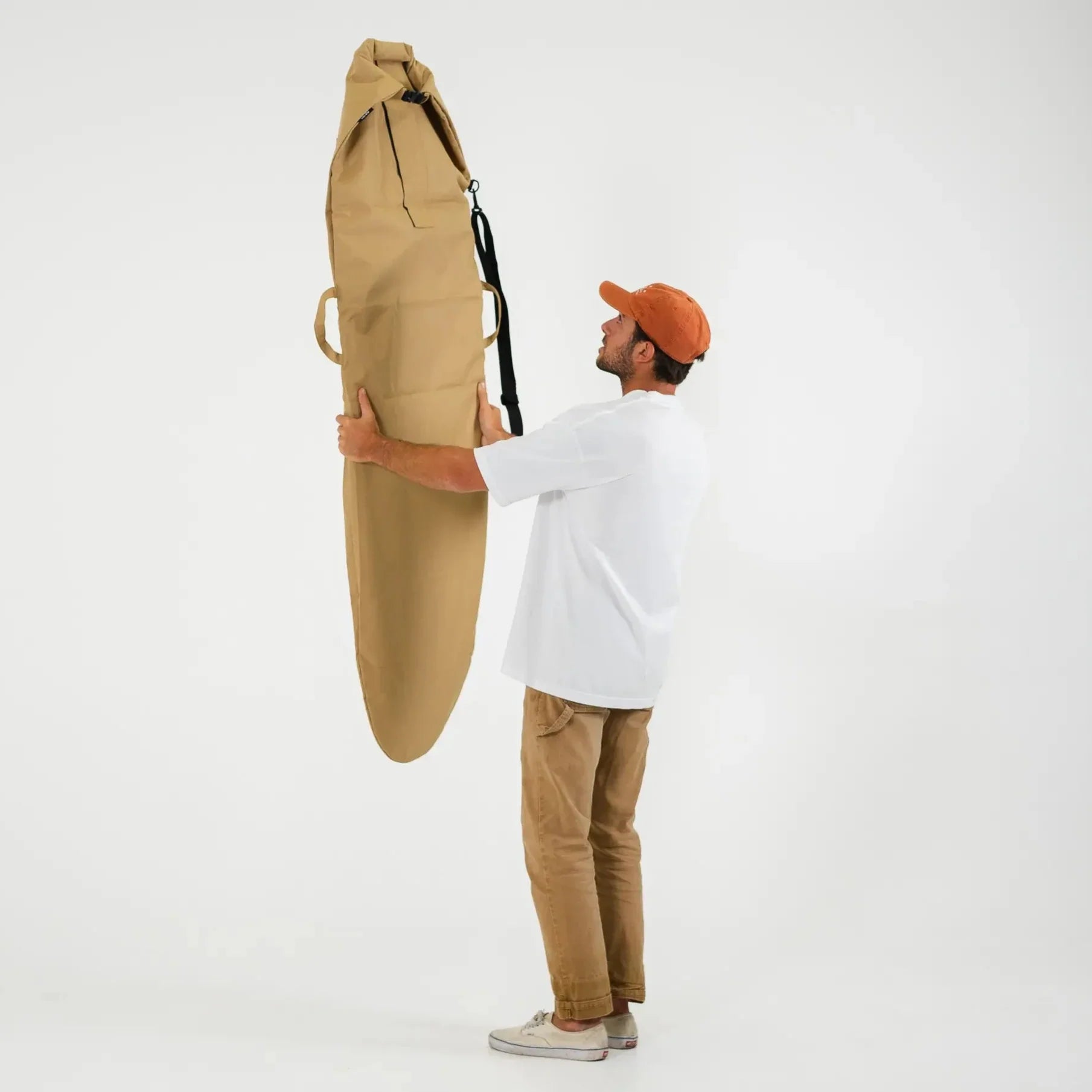 FARO Adjustable Canvas Surfboard Bag (tan color)